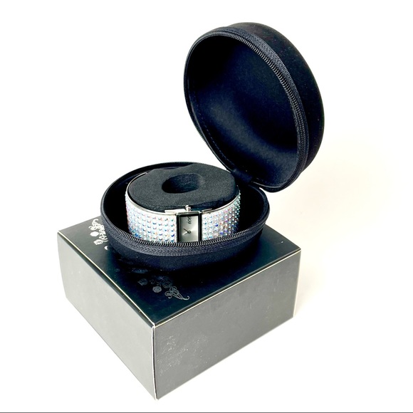 Pavé Crystal Ice Bangle Watch - Aurora Borealis - Picture 8 of 9